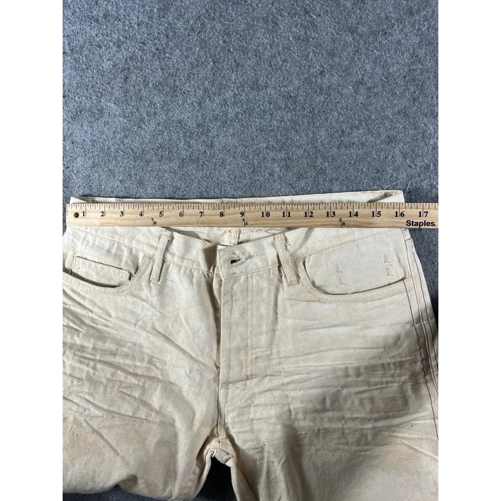 Public School New York Canvas Pants Men 32 Cream Off-White Straight Leg Workwear
